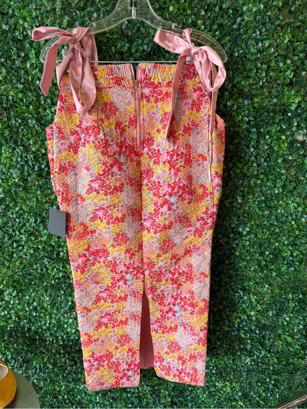 NEW Ellarina Pink Multi Metallic Tie-Strap Two-Piece Midi Dress - Picture 10 of 13